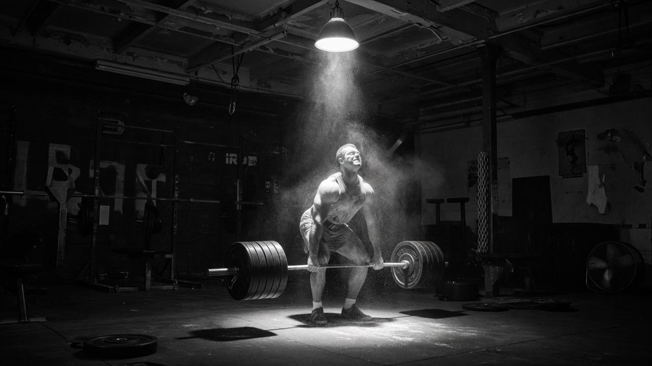 Athlete lifting barbell